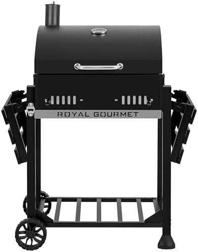 Royal Gourmet CD1824ET Movable Charcoal BBQ Grill with Foldable Side Tables by RoyalGourmetCorp
