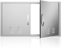 36" Wx21 H Outdoor Kitchen Doors Stainless Steel BBQ Access Door, Flush Mount for Outdoor Kitchen and BBQ Island, Silver by KODOM