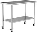 Stainless Steel Work Table with Wheels, 24x60 Inch NSF Kitchen Prep Table with Adjustable Undershelf for Commercial Restaurant, Garage, Outdoor BBQ by Chingoo