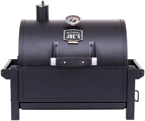 Oklahoma Joe's Rambler Portable Tabletop Charcoal Grill, 218 Sq. In. Cooking Space, Heavy-Duty Steel Construction, Cast Iron Grates, Built-In Temperature Gauge by OklahomaJoes%C2%AE