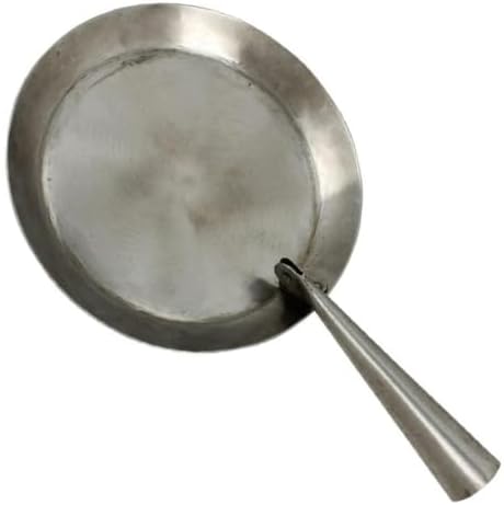 Armory Replicas™ Hand Forged Iron Frying Pan – 7.5" Medieval-Style Pan with Folding Handle for Gas, Wood & Open Fire Cooking by ArmoryReplicas