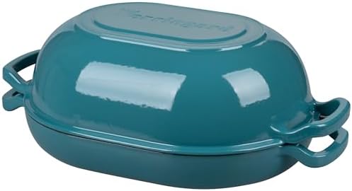 VORRINGARD Enameled Cast Iron Sourdough Bread Oven, Dutch Oven, Loaf Cast Iron Bread Pan for Homemade Bread Baking, Meatloaf Pan with Lid, 7QT, Bluegreen - Image 6