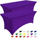 Smiry 2 Pack Spandex Table Cloth 5FT, Elastic Fitted Purple Tablecloth by Smiry