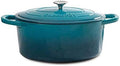 Crock-Pot Artisan 5-Quart Round Enameled Cast Iron Dutch Oven – Teal Ombre, Durable Heavy-Duty Cookware for Slow Cooking, Roasting, Baking with Lid by Crock-PotBrand