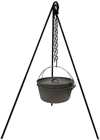 Cuisiland 48" Heavy Duty Camping Tripod Campfire Cooking Dutch Oven Tripod Adjustable Grill Tripod for Outdoor Campfire Cooking Camping, Picnic by Cuisiland