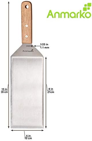 Stainless Steel Metal Griddle 4 x 8 inch Spatula - Spatula Hamburger Turner Scraper - Pancake Flipper - Great for BBQ Grill and Flat Top Griddle - Commercial Grade - Image 3