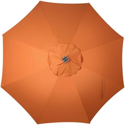 Blissun 9 ft Solar Umbrella with 32 LED Lights for Garden, Deck, Backyard (Rust) - Image 4
