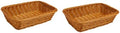 MAGICLULU 2pcs Multipurpose Picnic Basket Light Brown Rattan Storage Tray for Fruits Vegetables and Bread for Home and Outdoor Gatherings by MAGICLULU