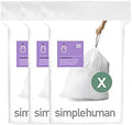 simplehuman Code X 60 Count, Dispenser Pack Custom Fit Liners, Drawstring Trash Bags, 80 Liter / 21.1 Gallon, White by Simplehuman