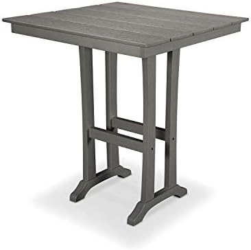 Trex Outdoor Furniture™ Farmhouse Trestle 37" Bar Table in Stepping Stone by Unknown
