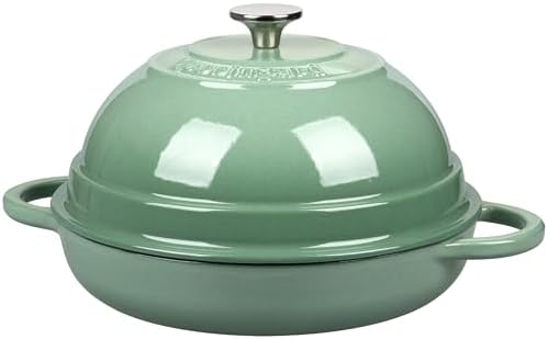 VORRINGARD Cast Iron Enameled Dutch Oven Pot with Lid for Bread Baking, Bread Oven, 6 Quart, Sage Green - Image 6