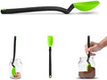 Dreamfarm Mini Supoon Non-Stick Sit-Up Silicone Scraping Cooking Spoon, Jar Scraper Measures 5ml Tsp - 8" Green by Dreamfarm