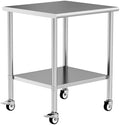 Stainless Steel Work Table with Wheels, 30x30 Inch NSF Kitchen Prep Table with Adjustable Undershelf for Commercial Restaurant, Garage, Outdoor BBQ by Chingoo