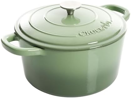 Crock Pot Artisan Round Enameled Cast Iron Dutch Oven, 7-Quart, Pistachio Green by Crock-PotBrand
