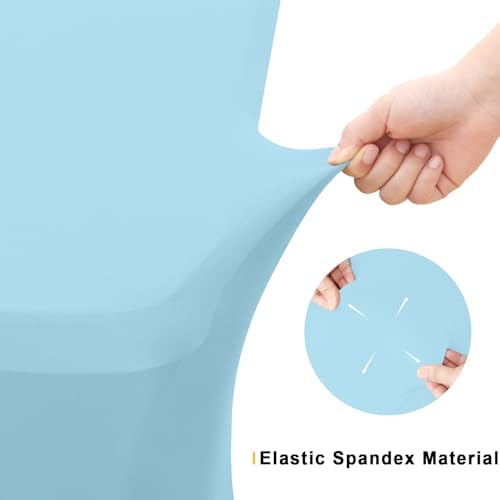 Smiry 2 Pack Spandex Table Cloth 6FT, Elastic Fitted Baby Blue Tablecloth - Image 5