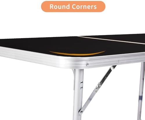 Aluminum Folding Camping Table, Folding Table (Black, 2.3FT) - Image 6