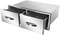 Stainless Steel Outdoor Kitchen Drawers - 3-Drawer BBQ Drawer, Built-in, Flush Mount - 30Wx20Dx10H by OLIPIC