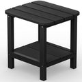 SERWALL Double Adirondack Side Table Rectangular End Table, Black by SERWALL