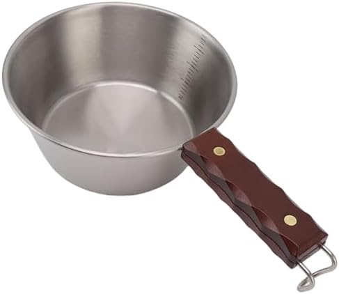 Aramox Camping Skillet 304 Stainless Steel Outdoor Skillet with Wooden - Image 4
