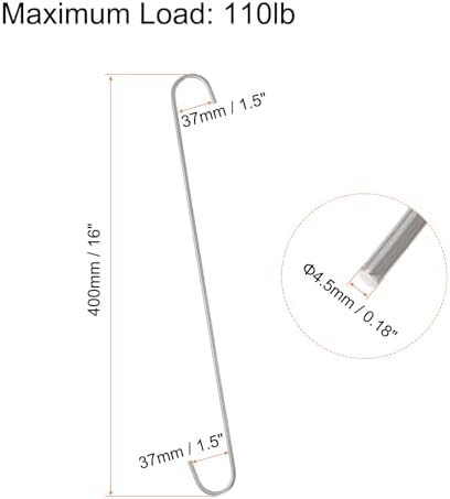 HARFINGTON 4pcs Long S Hooks 16 Inch Extra Long Metal S-Shaped Hanging Hooks High Manganese Steel S Hanger Storage Organizing Tool for Kitchen Garden Bathroom Garage Closet, Silver - Image 2