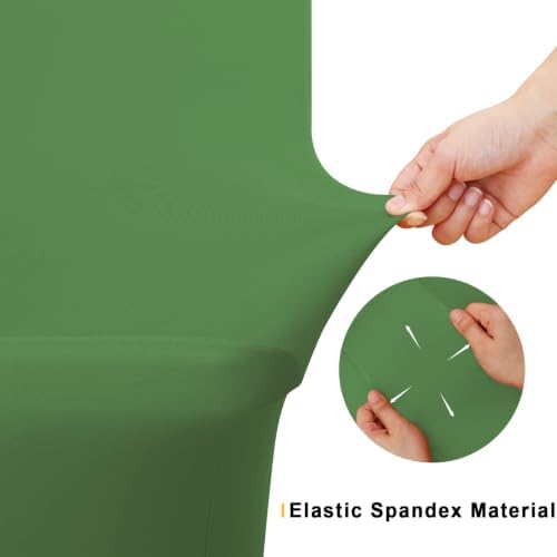 Smiry 2Pack Spandex Table Cloth 6FT, Elastic Fitted Olive Green Tablecloth - Image 5