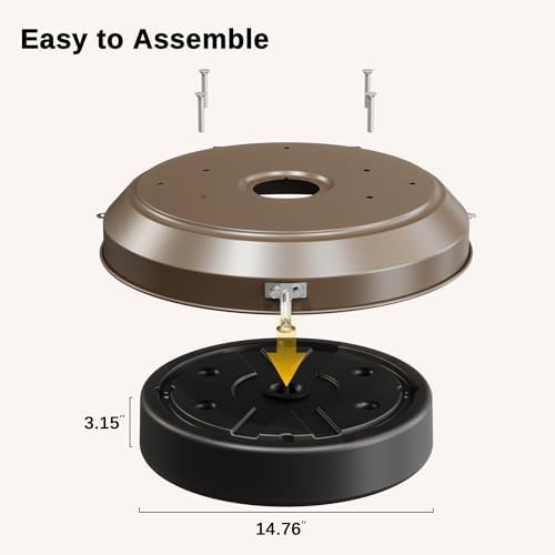 EAST OAK Patio Heater Sand Box/Water Box as Patio Heater Accessory, Maximum Capacity 26.45 lbs. Used to Increase the Stability of Umbrella Patio Heaters, Such as EAST OAK Patio Heater UR48BN1, Black - Image 4