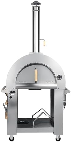 KoolMore 32 in. Outdoor Propane Gas and Wood fired Pizza Oven in Stainless-Steel by KoolMore