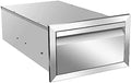 Flush Mount Stainless Steel Double Drawers with Recessed Handles for Outdoor Kitchens Or BBQ Island,-14W X 8.5H X 23D Inch by OLIPIC