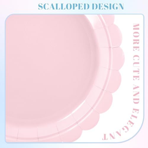 NatNarr 30 Pcs Pink and Blue Paper Plates, 9 Inch Gender Reveal Plates - Image 3