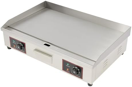 Commercial Electric Countertop Griddle,110V 3000W Flat Top Grill with Adjustable Thermostat 122°F-572°F,Stainless Steel Non-Stick Restaurant Grill for Home Restaurant - Image 3