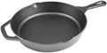 10 Inch Cast Iron Skillet, Pre-Seasoned Frying Pan for Oven, Stovetop, Grill & Campfire, Durable, Non-Toxic, Even-Heating Cookware, Black by isheTao