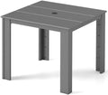 GREENVINES HDPE Outdoor Dining Table w/Umbrella Hole for 4, Gray by GreenVines