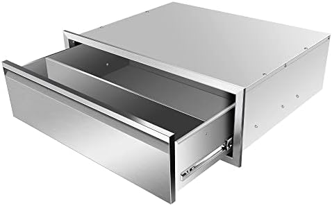 Outdoor Kitchen Drawers, 30Wx10Hx23D Inch Stainless Steel Single Access Drawer with Hidden Handle, Flush Mount BBQ Drawers for Outdoor Kitchen, Patio Grill Station by OUKIDR
