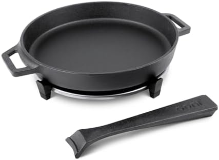 ooni Cast Iron Skillet Pan - 9" Round Fyring Skillet Pan with Removable Handle and Sainless Steel Trivet, Cast Iron Frying Pan, Pre-Seasoned Non-Stick Oven Safe Cookware, Pizza Oven & BBQ Accessories - Image 2