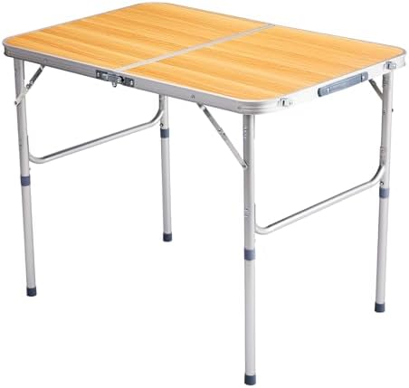 Aluminum Folding Camping Table, Folding Table (Wood Grain, 3FT) by Road+Ahead