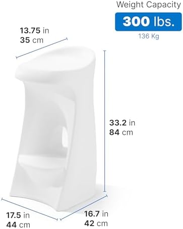 Step2 in Pool Stool, 33-inches Tall, Waterproof Patio Furniture, Bar Stool, Weighted, White - Image 3