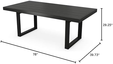 Polywood Edge Dining Table, Black (78 x 29.25 x 40.15 (WxHxD), 142 pounds, 39.73 inches diameter, 20-year residential warranty; 3-year commercial warranty) - Image 2