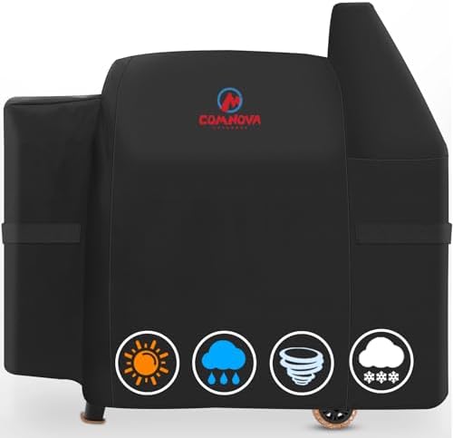 Comnova Grill Cover for Pit Boss 820-850 - Z Grill 700 - Premium Wood Pellet Smoker Cover for Pitboss Waterproof & Heavy Duty, 600D Pellet BBQ Cover for Pit Boss 820 Deluxe, Pro 850 and Z Grill 700 by MCOMNOVAOUTDOORS