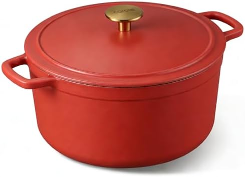 CAROTE 5QT Enameled Cast Iron Dutch Oven Pot with Lid by CAROTE
