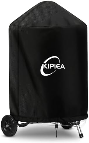 Kipiea 600D Grill Cover for Weber 26 Inch Charcoal Kettle, Heavy-Duty Oxford BBQ Grill Covers with 3 Buckles, Waterproof, Wind Resistant, Anti UV, No Tears (31.5" W X 31.5" D X 39" H) by Kipiea