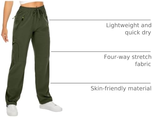 Toomett Women‘s Hiking Cargo Pants UPF 50 Quick Dry with Zipper Pockets - Image 4