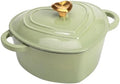 Heart Shaped Dutch Oven 2 Qt, Enameled Cast Iron Pot (Green) by Unknown