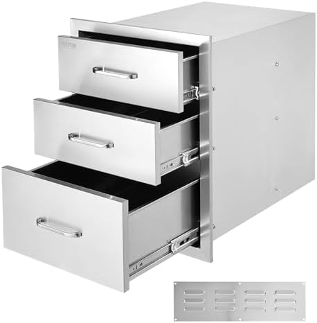 VEVOR Outdoor Kitchen Drawers 18"W x 23"H x 23"D Stainless Steel by VEVOR