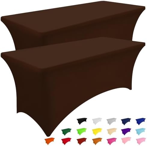 Smiry 2 Pack Spandex Table Cloth 5FT, Elastic Fitted Coffee Tablecloth by Smiry