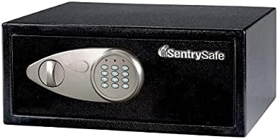 SentrySafe Shelf Safe with Digital Keypad Lock, Steel Safe with Interior Lining and Bolt Down Kit for Money, Jewelry, 0.78 Cubic Feet, 7.1 x 16.9 x 13.8 Inches, X075 by SentrySafe