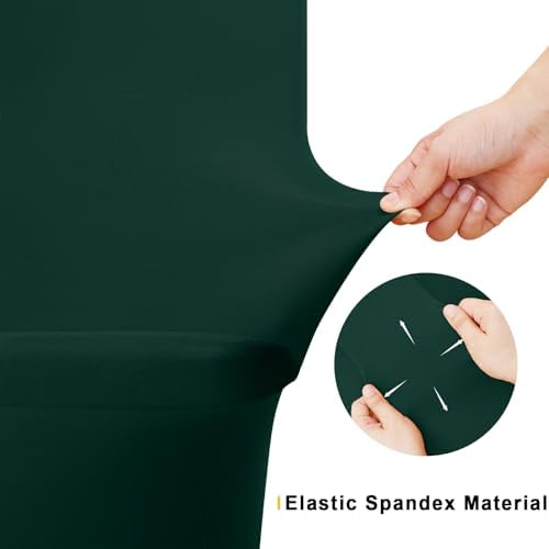 Smiry 2Pack Spandex Table Cloth 8FT, Elastic Fitted Hunter Green Tablecloth - Image 4