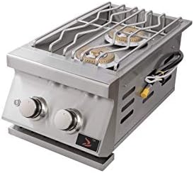 Bonfire Outdoor Kitchen Built-in Double Side Burner for BBQ Island, Includes Natural Gas Kit, 304 Stainless Steel, CBADSB by Unknown