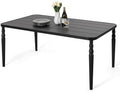 NUU GARDEN Weather-Resistant Outdoor 61” x 37” Rectangle Metal Dining Table with Umbrella Hole, Powder-Coated Frame, Slatted Tabletop, for Patio, Garden, Backyard and Balcony, Black by NUUGARDENCORPORATION