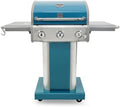 Kenmore 3-Burner Propane BBQ Grill, 30,000 BTUs Gas Grill with Cast Iron Cooking Grates, Folding Side Tables & Wheels, Outdoor Grill with Tool Hooks, Teal by Kenmore
