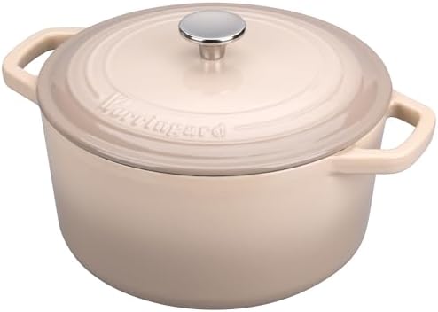 VORRINGARD Enameled Cast Iron Dutch Oven Pot with Lid, for Bread Baking, Round Bread Oven- include Sourdough Bread Baking Supplies Set, 6QT, Latte - Image 7
